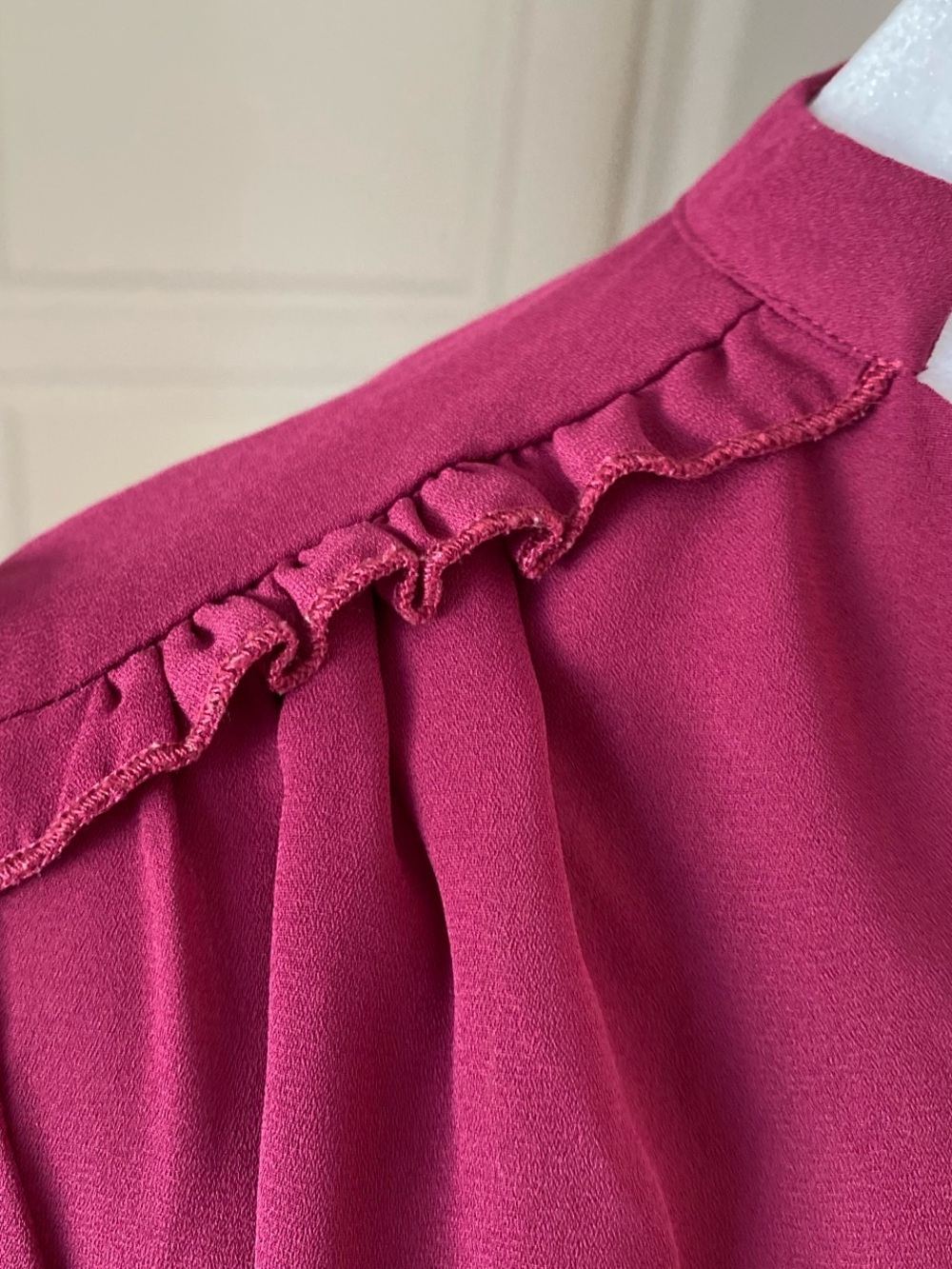 Nanette Lepore Raspberry V-Neck Button Blouse - Picture 2 of 5